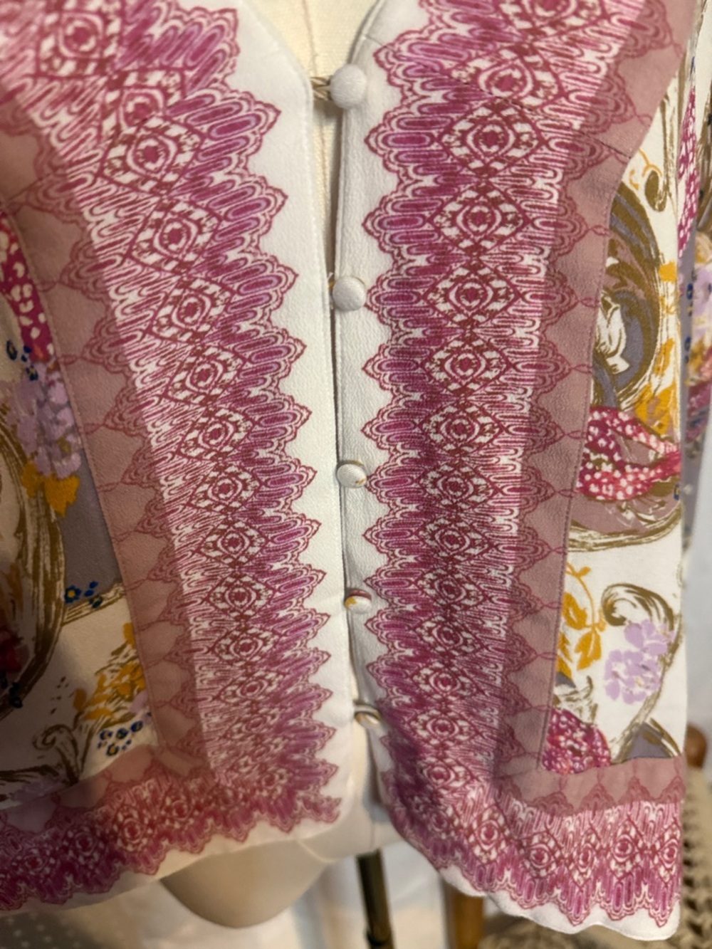 Free People Pink Paisley Button-Down Blouse - Picture 5 of 7